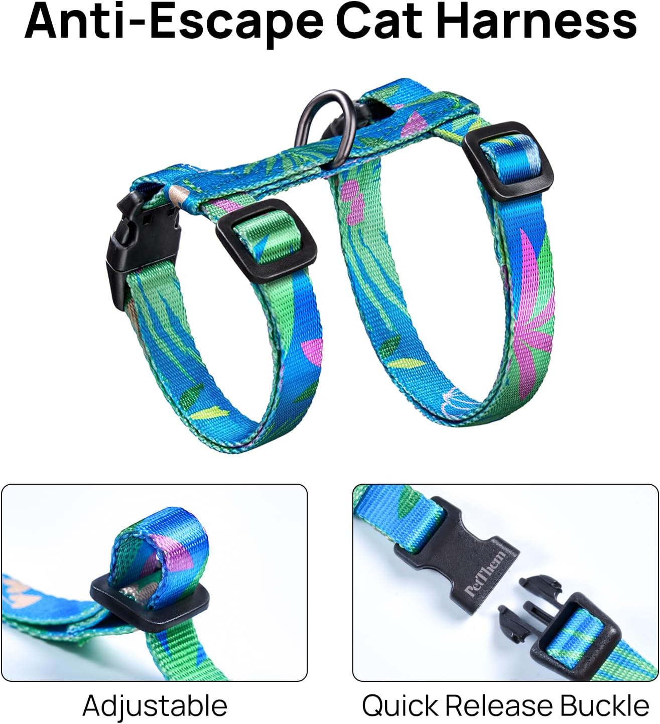 Escape Proof Cat Harness and Leash Set