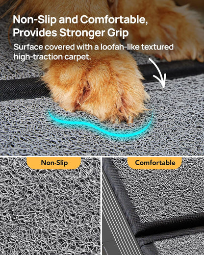 Dog Car Ramp with Non-Slip Rug Surface